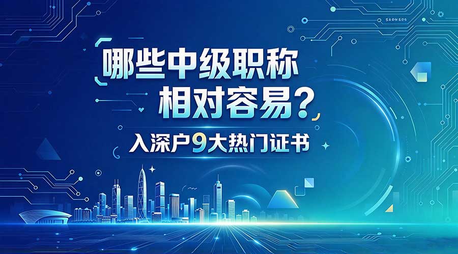 哪些中级职称相对容易？入深户9大热门证书
